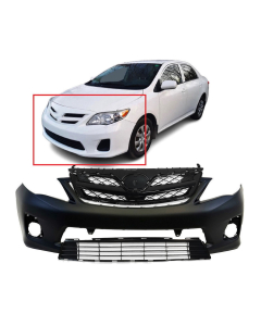 Bumper Cover & Grille Kit for Toyota Corolla 2011-2013