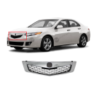 Grille Set W/Mat Chrome Moulding for 2009-2010 Acura TSX 2.4L 3.5L 09-10