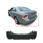 Rear Bumper Cover For 2006-2009 Ford Fusion SE, SEL w/ Dual Exhaust Holes