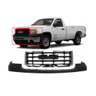 Front Upper Bumper Cover and Grille Kit For 2007-2013 GMC Sierra 1500 GM1014102