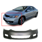 Primed Front Bumper Cover Fascia for 2009 2010 2011 Honda Civic Coupe 09-11