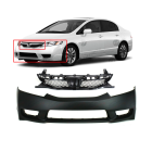 Front Bumper Cover & Grille Kit For Honda Civic 2009-2011 Sedan HO1000266