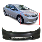 Primed Front Bumper Cover Replacement Fascia for 2012 Honda Civic Sedan