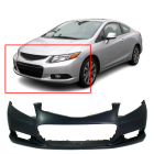 Primed Front Bumper Cover for 2012 2013 Honda Civic Coupe 2-Door 12 13