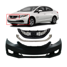 Front Bumper Cover and Grille Set Kit For Honda Civic 2013-2015 Sedan HO1000290