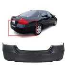 Primed Rear Bumper Cover For 2006-2007 Honda Accord Sedan Hybrid HO1100233