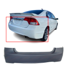 Primed Rear Bumper Cover Replacement for 2006-2011 Honda Civic Sedan 4Dr