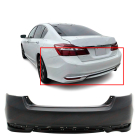 Rear Bumper Cover for 2016 2017 Honda Accord 2.4L Sedan 16 17 EX LX EX-L