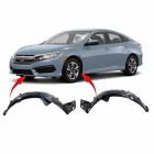 Set of 2 Fender Liners for Honda Civic 2016-2018 HO1248158 HO1249158