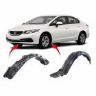 Set of 2 Fender Liners for Honda Civic 2012-2015 HO1248169 HO1249169 74151TR6A50