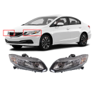 Left, Right Set HeadLight for HONDA CIVIC 2013-2013 HO2502150 HO2503150