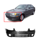 Front Bumper Cover For 2003-2006 Hyundai Accent W/Fog Light Holes HY1000144