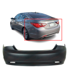 Primed Rear Bumper Cover Replacement for 2011-2013 Hyundai Sonata 11-13