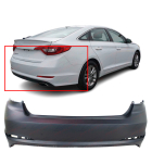 Primed Rear Bumper Cover for 2015 2016 2017 Hyundai Sonata 15 16 17