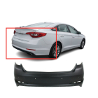 Rear Bumper Cover for 2015-2017 Hyundai Sonata w/Parking Holes Eco GL GLS LE SE