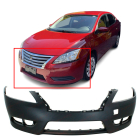 Primed Front Bumper Cover For 2013 2014 2015 Nissan Sentra w/ fog lamp holes