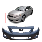 Primed Front Bumper cover Fascia for 2009-2010 Toyota Corolla Base CE LE XLE