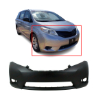 Primer Front Bumper Fascia Replacement for 2011-2017 Toyota Sienna 11-17