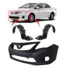 Bumper Cover & Fender Liner Kit for Toyota Corolla 2011-2013