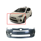 Front Bumper Cover For 2012-2014 Toyota Prius C Hatchback w/Fog Light Holes