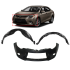 Bumper Cover & Fender Liner Kit for Toyota Corolla 2014-2016