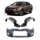 Bumper Cover & Fender Liner Kit for Toyota Corolla 2014-2016