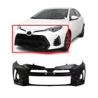 Front Bumper Cover For 2017-2019 Toyota Corolla SE/XSE Primed TO1000424