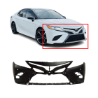 Front Bumper Cover For 2018-2020 Toyota Camry W/Park Holes Primed TO1000437