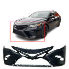 Primed Front Bumper Cover Fascia for Toyota Camry 2018 2019 2020 18-20