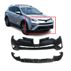 Front Bumper Cover Kit for 2016-2018 Toyota RAV4 W/Fog TO1014105 TO1095208