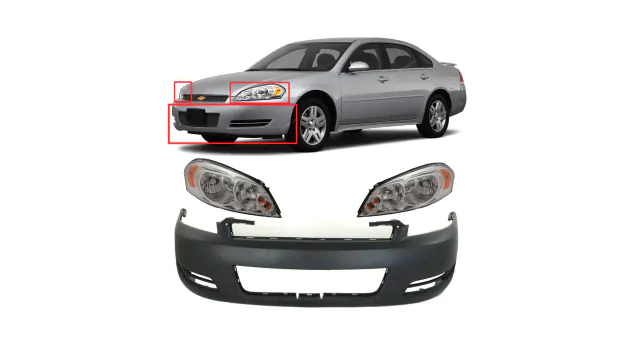 Evan-Fischer Front Bumper Cover & Grille Kit For 2006-2013 Chevrolet Impala – CAPA Certified