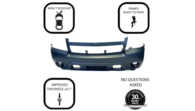 Front Bumper Cover + Valance Set For 2007-2014 Chevy Suburban Tahoe Avalanche – Primed, With Fog Light Holes
