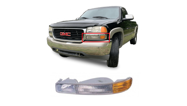 Smoke Bumper Parking Lights For 1999-2006 GMC Sierra Yukon XL – Pair, Halogen Ready