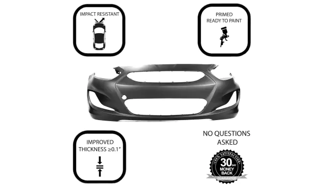 Front Bumper Cover Primed Compatible With 2014-2017 Hyundai Accent Sedan & Hatchback (Korea Built)
