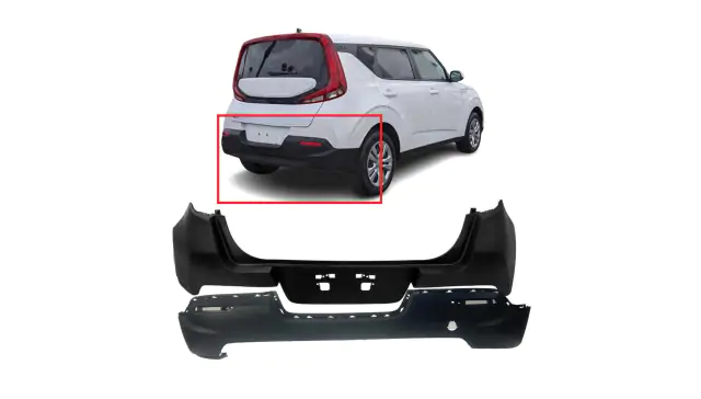 Evan-Fischer Rear Bumper End Caps For 2014-2016 Kia Soul – Primed Plastic, Set Of 2 (Driver Left & Passenger Right)