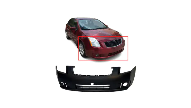 NEW Painted To Match Front Bumper Replacement for 2007-2009 Nissan Sentra w/ Fog