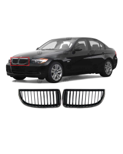 Set of 2 Grilles for BMW 2005-2011 3 SRS E90 E91 E92 E93 51137120007 51137120008