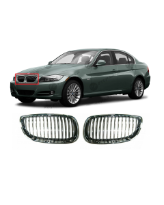 Set of 2 Grilles for BMW 2007-2010 3 SRS 51137157277 51137157278