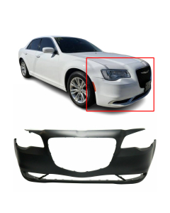 Front Bumper Cover For 2015-2023 Chrysler 300 W/O Park Holes Primed CH1000A21