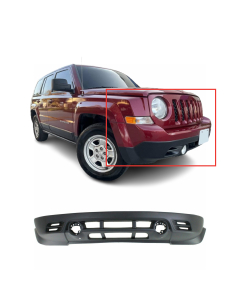 Front Lower Bumper Cover For 2011-2017 Jeep Patriot Plastic Textured W Fog holes