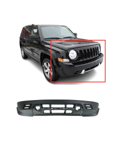 Front Lower Bumper Cover For 2011-17 Jeep Patriot w/Fog Light/Mldg Hole Textured