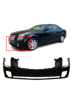 Primed Front Bumper Cover Fascia for 2003-2007 Cadillac CTS Sedan Base/Lux/Sport