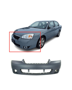 Front Bumper Cover For 2006-2008 Chevy Malibu w/ fog light holes LT LTZ Maxx