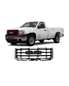 Grille Black Frame Chrome for GMC Sierra 2009-2013 GM1200573 25810704