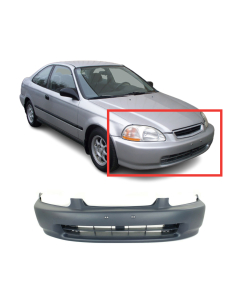 Primed Front Bumper Cover For 1996-1998 Honda Civic Coupe Hatchback