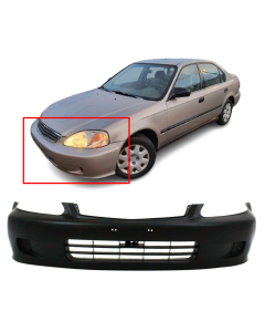 Primed Front Bumper Cover Fascia for 1999-2000 Honda Civic Coupe Sedan HO1000184