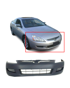 Primed Front Bumper Cover Fascia for 2003-2005 Honda Accord Coupe EX LX SE