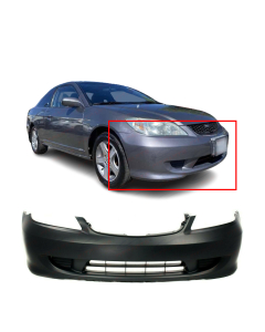 Primed Front Bumper Cover for 2004-2005 Honda Civic Sedan Coupe 04711S5AA91ZZ