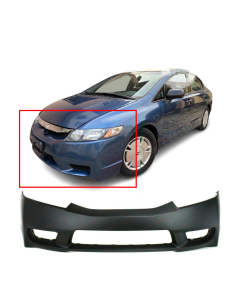 Primed Front Bumper Cover Fascia for 2009-2011 Honda Civic Sedan 04711SNAA90ZZ