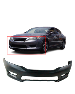 Primed Front Bumper Cover Fascia for 2013-2015 Honda Accord Sedan 13-15